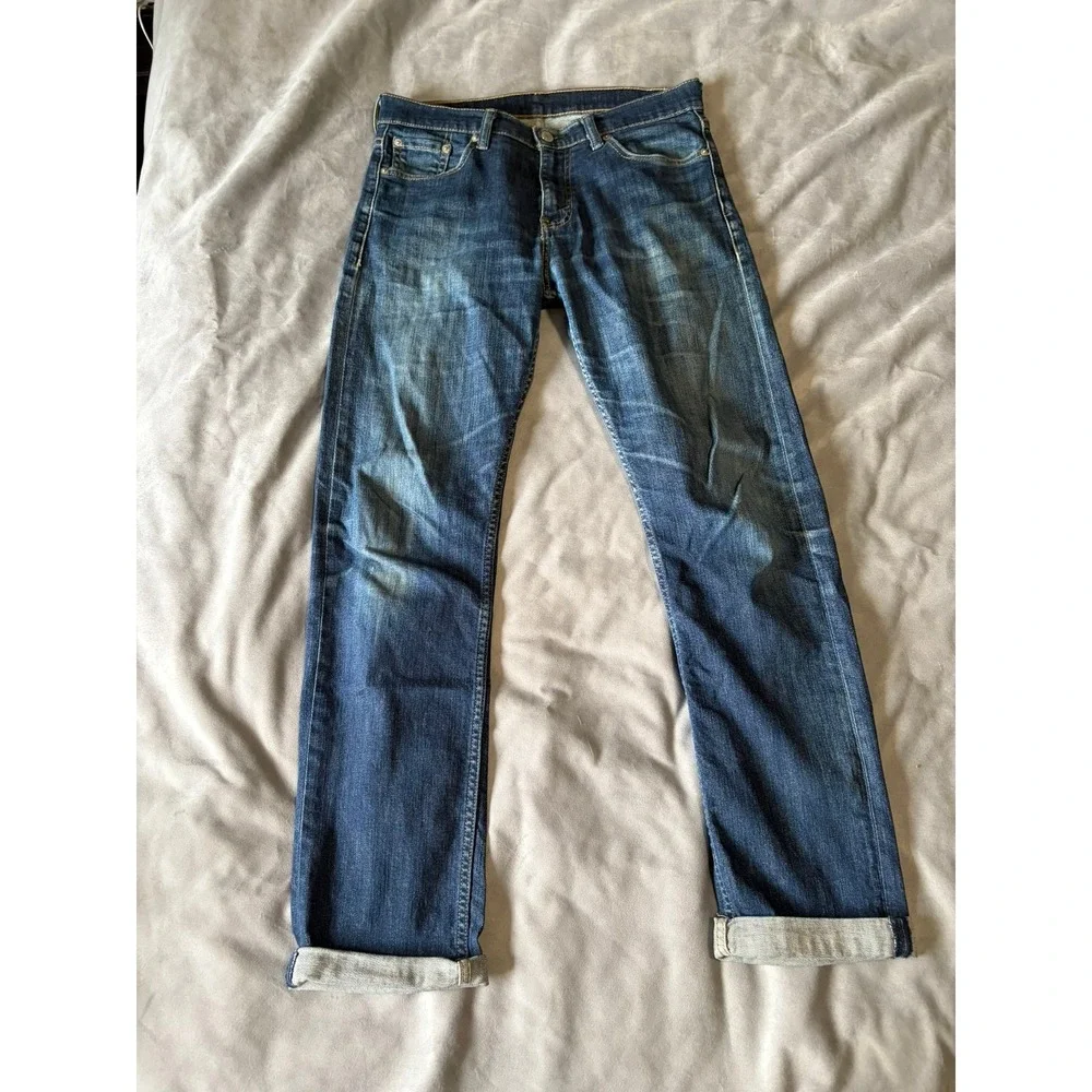 Levis 511 Slim Fit Dark Wash Denim Jeans Mens 30x32 Blue 04511-1907 - Picture 1 of 3